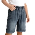thumbnail image 4 of Generic Jorts for Teen Boys Y2K Baggy Jean Shorts Retro Pull On Denim Shorts Elastic Waist Loose H𝐢p Hop Jorts Pockets Soft Football, 4 of 7