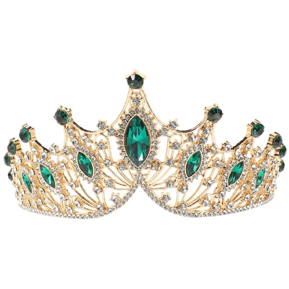 Masteelf  Wedding Tiara Prop Decorations Necklace Bridal Crowns Bride Child Green