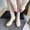 Beige, variant on Women’s Plus Size Ankle Boots with Back Zipper, Anti Slip Outsole and Sturdy Block Heel Comfort Short Leather Boots for Fall and Winter Daily Wear. Black 4.5(35)