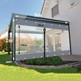 thumbnail image 2 of 3x2m Clear PVC Outdoor Curtain Waterproof Transparent Patio Panel Windproof UV-Resistant Tarp for Pergola/Gazebo/Porch, 2 of 7