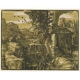 thumbnail image 3 of Hendrick Goltzius 24x20 Black Modern Framed Museum Art Print Titled - Landscape with Waterfall (1597-1600), 3 of 5
