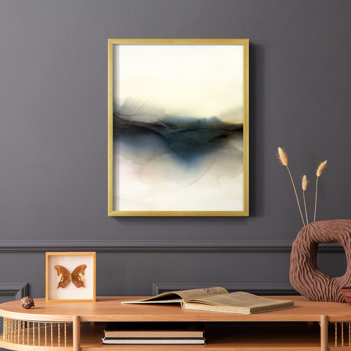 Continuum I Framed Print in Gold Solid Wood Framed Print No Nail Hanging