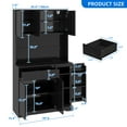 thumbnail image 5 of DEXTRUS 70.9" Kitchen Pantry Cabinet with LED Lights & Power Outlets, Pantry Storage Cabinet, Black, 5 of 9