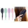 thumbnail image 2 of Detangling Hair Brush Women,Men Children Unique Spirals Hairbrush,Vented Hair Straightening Brush,Does not Pull on Hair Purple, 2 of 4