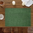 thumbnail image 2 of Table Placemats Set of 6,Farm Dark Green Burlap Linen Non-Slip Kitchen Dining Tables Place Mat,Vintage Flax Washable Table Mats for Home Dinner Holiday Party Banquet, 2 of 9