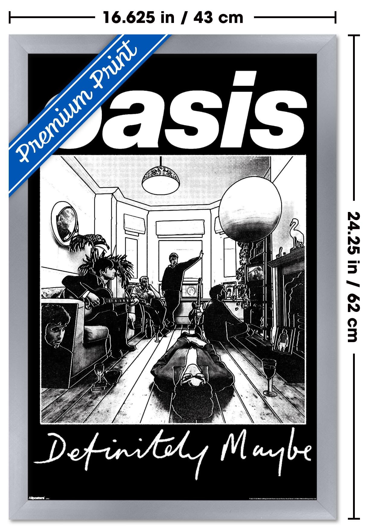 Oasis - Definitely Maybe Wall Poster with Magnetic Frame, 22.375