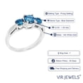 thumbnail image 3 of Vir Jewels 1.50 CTTW 3 Stone Blue Diamond Engagement Ring in 14K White Gold Round Size 7, 3 of 5