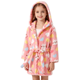 thumbnail image 5 of LYMAYTER 1-7Y Toddler Hoodie Robe for Kids Girls Fleece Warm Bathrobe Soft Cozy Mid Length Bathrobe Pajamas, 5 of 10