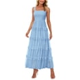 thumbnail image 1 of Vestido de verano PRETTYGARDEN de tul con volantes fruncidos sin mangas, 1 of 9
