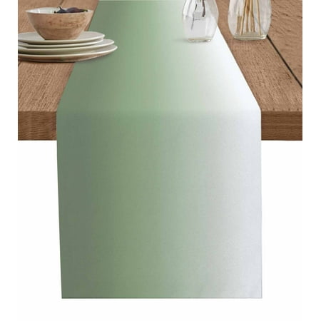 

Sage Green Ombre Table Runner Farmhouse Green Gradient Modern Abstract Art Tablerunners 14 x 72 Inch Table Decorations Tabletop Scarf for Summer Gathering Holiday Farmhouse Kitchen Dining Decor