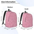 thumbnail image 3 of Honeii Glitter Pink Print Canvas College Laptop Backpack, Durable Rucksack Travel Notebook Bag School Backpack Book Bag for Men Women-Small, 3 of 7