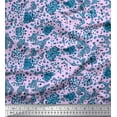 thumbnail image 1 of Soimoi Rayon Crepe Fabric Floral & Leopard Animal Skin Decor Fabric Printed Yard 46 Inch Wide, 1 of 3