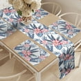 thumbnail image 2 of Ambesonne Tropical Table Runner & Placemats, Banana Palm Lilies, Placemat 4 pcs + Runner 12"x90", Coral Orange and Blue, 2 of 2