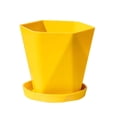 thumbnail image 4 of Juego de 3 macetas de plástico | Macetas decorativas de resina gruesa con base de drenaje, diseño moderno geométrico, 6.5 pulgadas de ancho, transpirable, uso en balcón interior y exterior, 4 of 8
