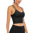thumbnail image 3 of Longline Sports Bra Tube Top Bra Seamless Padded Camisole Bandeau Yoga Tank Top Workout Sleep Bra with Elastic, 3 of 8