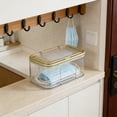 thumbnail image 4 of Weloille Wall Mounted Tissue Box, Automatic Lift Dustproof Transparent Storage Box, Flip Cover Desktop Wall Hanging Dispenser, Multifunctional Storage Box for Entryway Bathroom Kitchen, 4 of 6