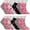Pink Ribbon, variant on 12-Pairs Women's Ankle Athletic Low Cut Socks Colorful Solid Lightweight Casual Socks White