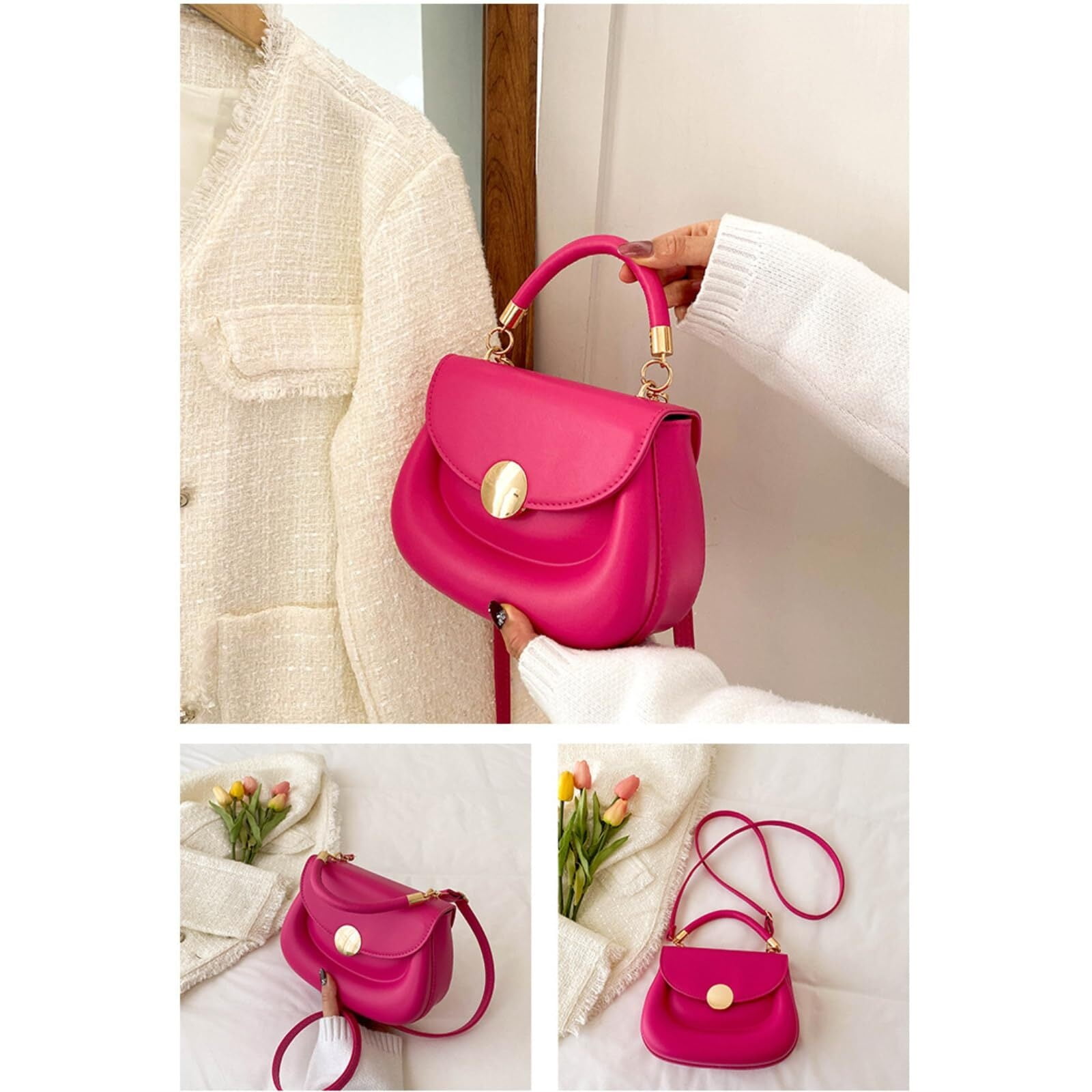 Crossbody Purse for Women Small Crossbody Bags Trendy Leather with Adjustable Shoulder Strap for Backpack Travel