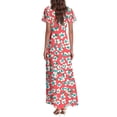 thumbnail image 4 of NAMTYQX Dresses for Women 2025 Bohemian Floral Boho Maxi Dress Summer Dresses for Women 2025 Trendy Watermelon Red Size XS, 4 of 5