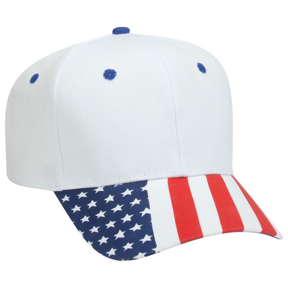 otto-united-states-flag-pattern-visor-cotton-twill-6-panel-pro-style