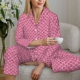 thumbnail image 5 of KLL Fish Scales Print Women's Long Sleeve Pajamas with Pants Sleepwear Loungewear 2 Set-XX-Large, 5 of 7