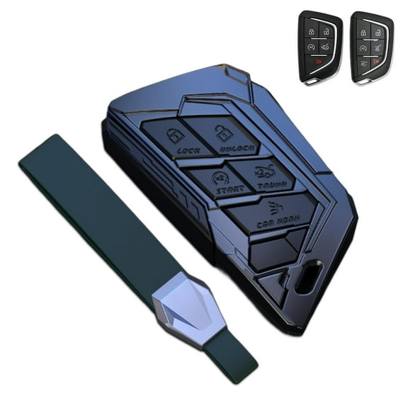 Key Cover Case, Zinc Alloy Smart Remote Key Fob Case Protector Shell Compatible with Cadillac CT5 CT6 XTS XT4 XT5 XT6 ATS Escalade ESV 2020-up
