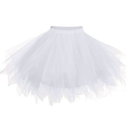 Hontri Skirt  Women Retro Slip High Quality Bubble Yarn Ballet Skirt Dance Half Skirt White 3Xl