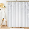 thumbnail image 2 of Winter Holiday Shower Curtain Christmas Theme White Sparkle Snowflakes Bathroom Curtain 72x72 Inch Polyester Fabric Waterproof with Hooks, 2 of 3