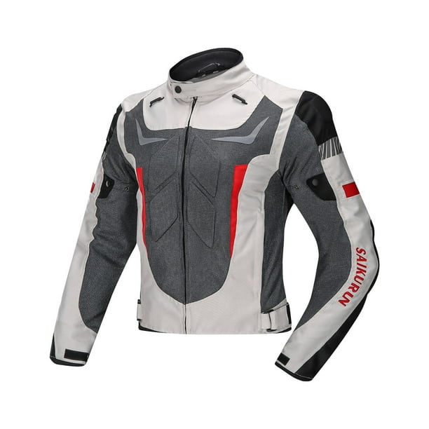 Chaqueta de moto impermeable para hombre y mujer, forro térmico desmontable, armadura duradera. XXL Blanco
