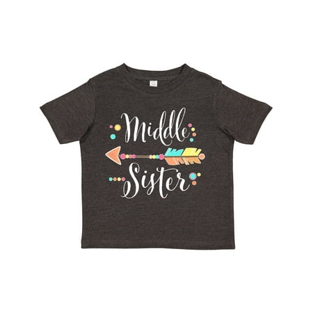 

Inktastic Middle Sister- Dots and Arrow Gift Toddler Toddler Girl T-Shirt