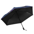 thumbnail image 5 of Compact Sun Umbrella Windproof Travel Umbrellas for Rain Strong Portable UV Protection Black Cat with Wizard Hat, 5 of 8