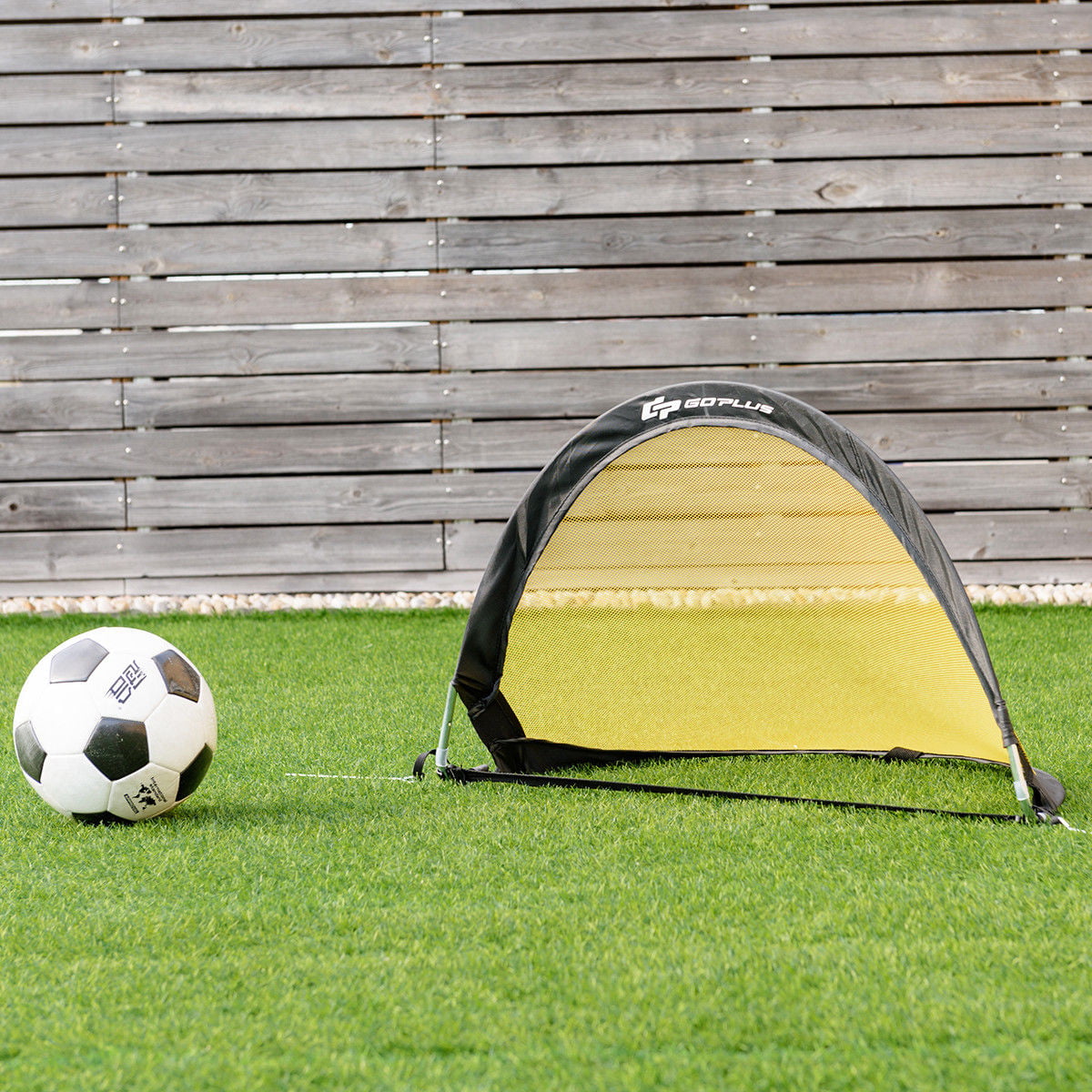 Set of 2 Small 2.5 ft Pop Up Portable Travel Soccer Goals with Carrying Bags 