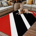 thumbnail image 2 of Fsddascl Red Black Stripe Outdoor Rug for Patio/Deck/Porch, Non-Slip Large Area Rug 4 x 6 Ft, Geometric Simple Color Line Indoor Outdoor Rugs Washable Area Rugs, Reversible Camping Rug Carpet Runner, 2 of 5
