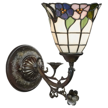 Shyla Stained Glass Wall Sconce Burnished Bronze Burnished Bronze