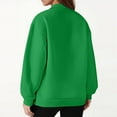 thumbnail image 3 of Duoif Fall Sweatshirts for Women Oversized Solid Color Sweatshirt - Women's Loose Pullover Womens Sweatshirt Green XXL, 3 of 5