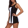 thumbnail image 3 of Traje de baño Zando para mujer con control de barriga, negro y blanco, 3 of 8