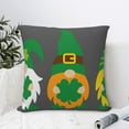 thumbnail image 4 of Yiaed Spring St Patrick’S Day Irish Gnomes Print Pillow Covers Super Soft Decorative Square Throw Pillow Covers Case Cushion Covers for Sofa Couch Bedroom Car Decor（No pillow core）-22"x22", 4 of 7