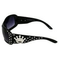 thumbnail image 7 of Rodeo Queen 3 Pairs of Fashionable Sunglasses for Women Black Frame w/ Metal Accent Piece Bling Rhinestones & Smoke Gradient Lenses, 7 of 7