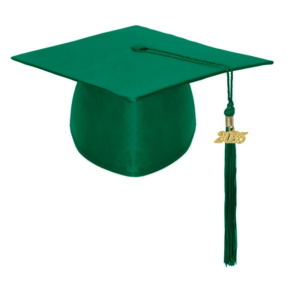 Toptie Shiny Kindergarten Child Size Graduation Cap Hat with 2024 Tassel-Green