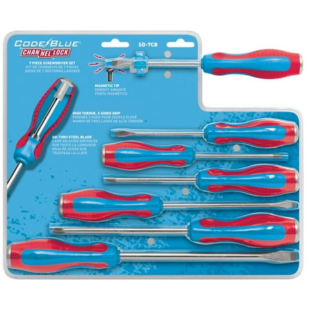 Channellock SD-7CB 7-Piece Screwdriver Set, Code Blue - S144CB, S146CB, S364CB, S388CB, P104CB, P204CB, P306CB