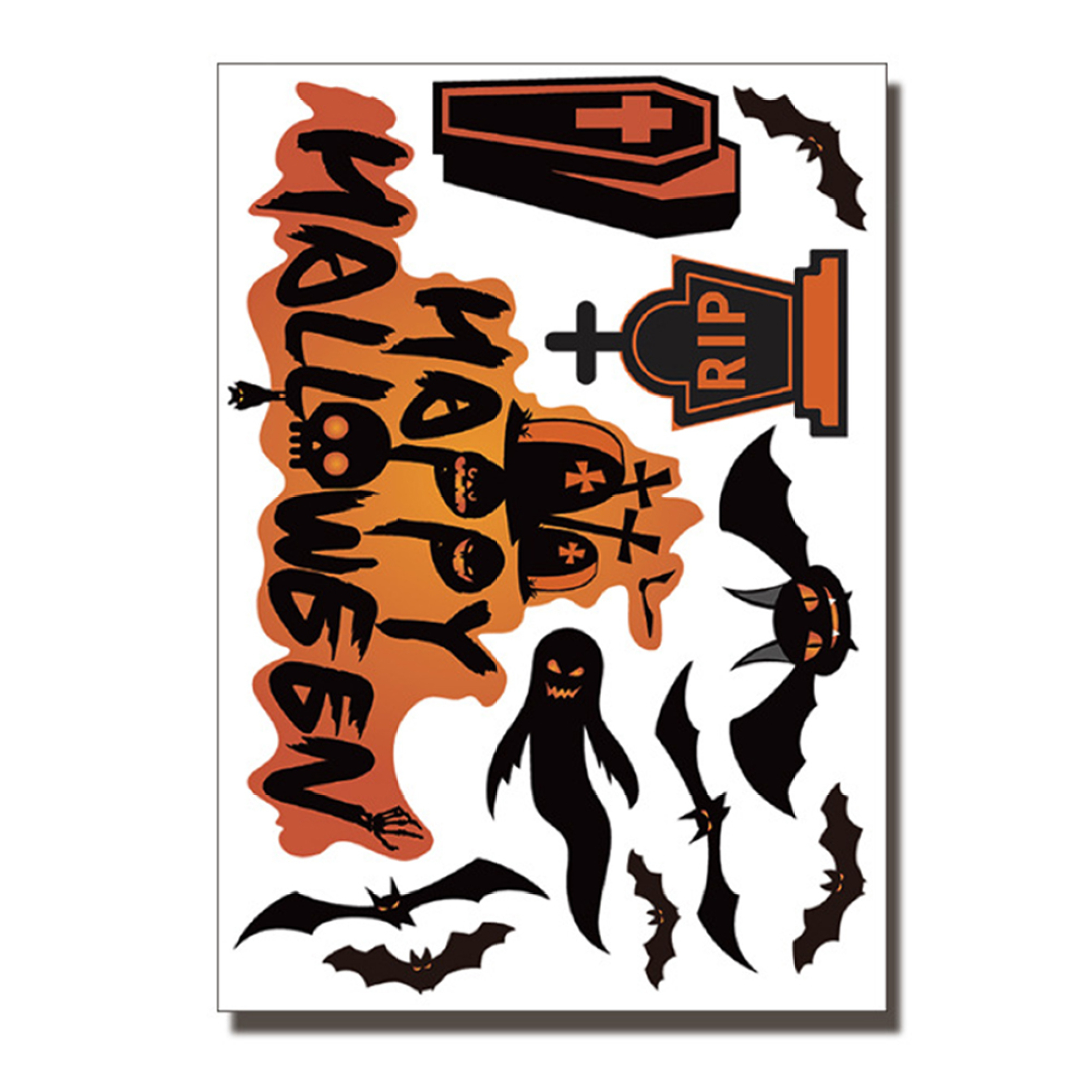 EUBUY Halloween Window Stickers Scene Layout Haunted House Shopping