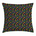 thumbnail image 1 of Dogs Throw Pillow Cushion Cover, Abstract Origami Style Graphic Dog Figures in Lively Colors Geometrical Animal Design, Decorative Square Accent Pillow Case, 16 X 16 Inches, Multicolor, by Ambesonne, 1 of 2