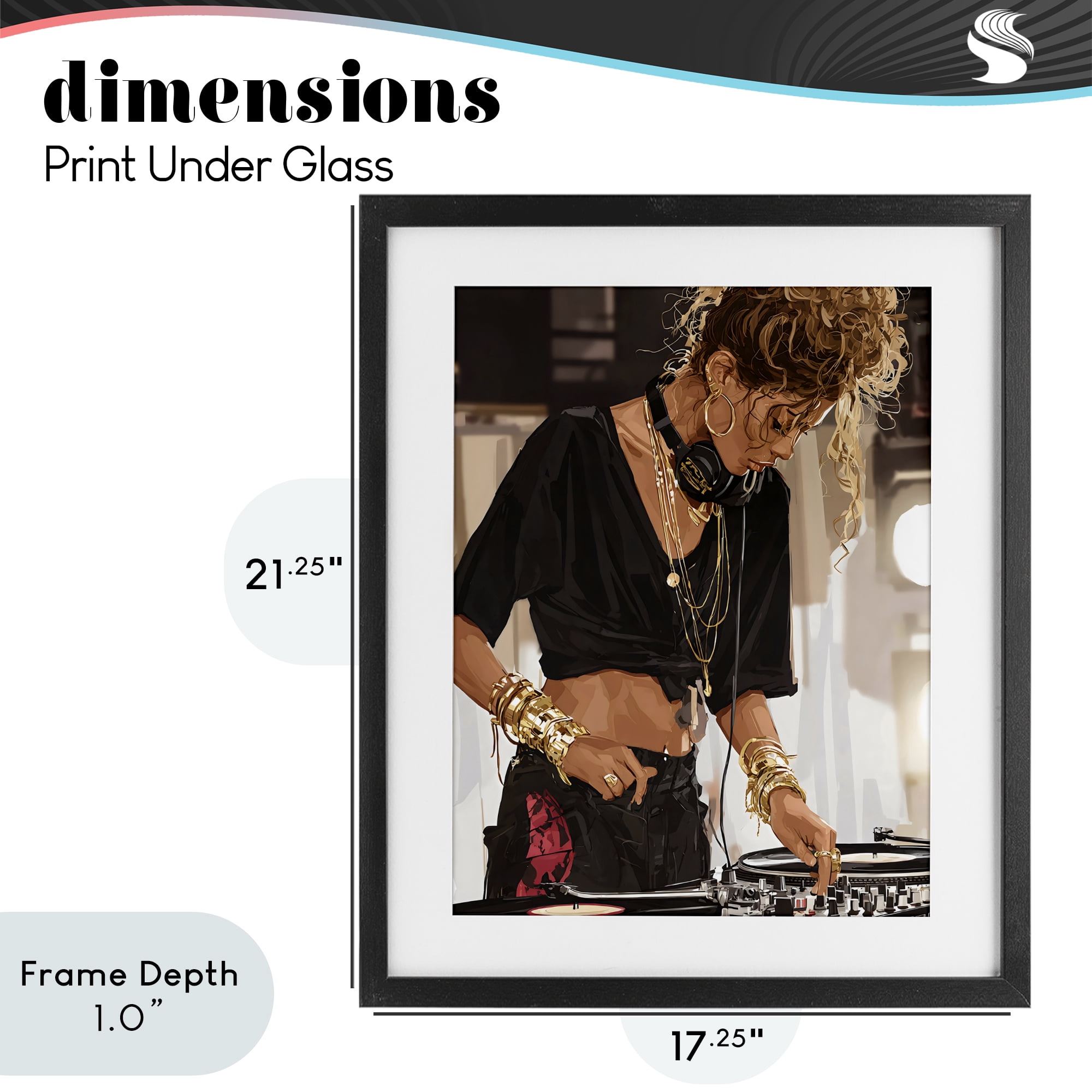 Stupell Industries Speaking Through Music DJ Black Framed Print Under Glass, design by Franklyn Gregory