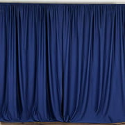 New Creations Fabric & Foam Inc 10 Feet Wide by 9 Feet High Polyester Backdrop Drape Curtain Panel - (Navy Blue, 10 Ft Wide by 9 Ft High)