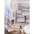 thumbnail image 2 of Blue Brown Ombre Kitchen Dish Towels for Drying Dishes Set of 2, Abstract Modern Art Fluid Striped Waffle Weave Microfiber Hand Tea Bathroom Towels Quick Dry & Absorbent Towel 15.7x23.6, 2 of 7