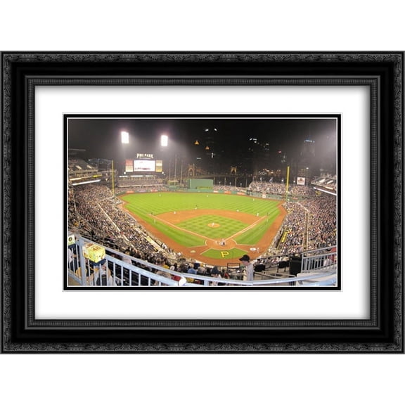 PNC Park 2x Matted 24x18 Black Ornate Framed Art Print from the Stadium Series