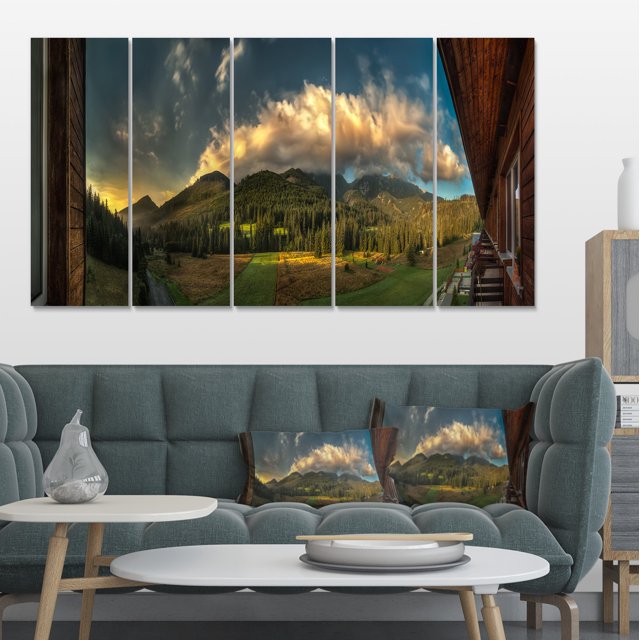 Vue Extérieure de la Chambre d'Hôtel - Impression sur Toile Paysage