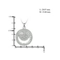 White Diamond Accent Sterling Silver Smile face Pendant