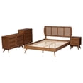 thumbnail image 2 of Baxton Studio Asami Brown Wood and Woven Rattan Queen Size 4-Piece Bedroom Set, 2 of 15