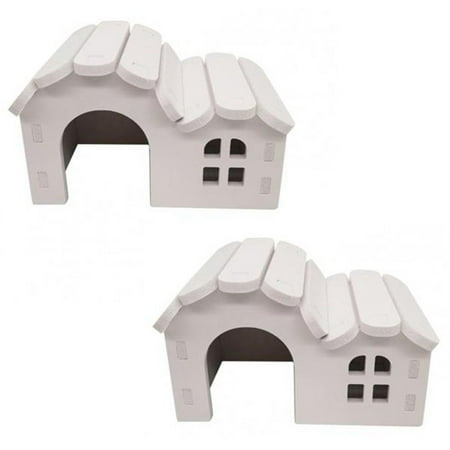 2 pcs PVC Material MIni for Small Animals Habitats Hamster Hut Hamster House Mice Toy Chinchilla Villa WHITE